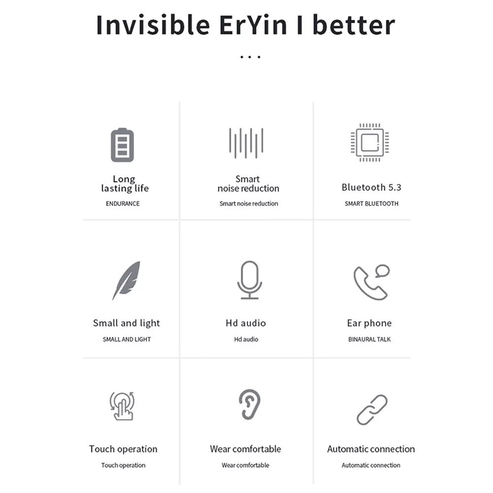 Mini Wireless Earbuds - Earbud Headphones With Digital Display Bluetooth Earbuds TWS 5.3 Wireless Headphones Earphone Waterproof For All Phones - Tech Cirqit