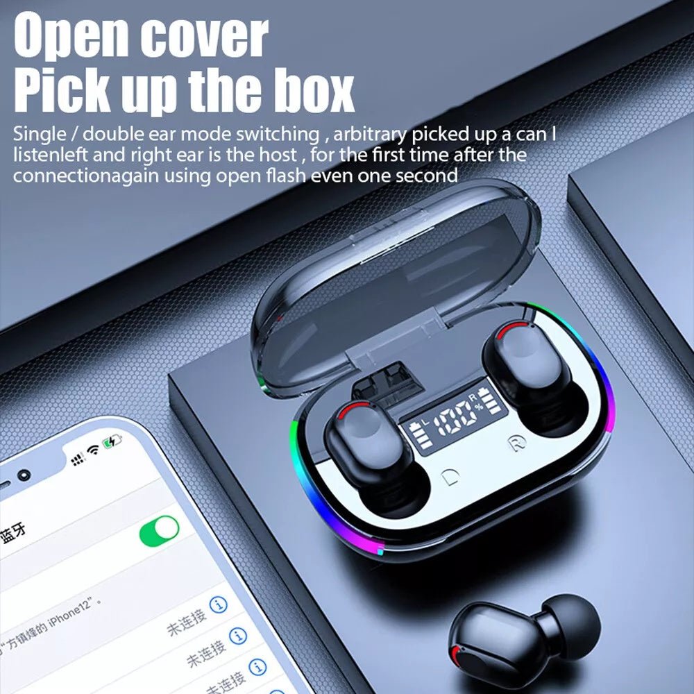 Mini Wireless Earbuds - Earbud Headphones With Digital Display Bluetooth Earbuds TWS 5.3 Wireless Headphones Earphone Waterproof For All Phones - Tech Cirqit
