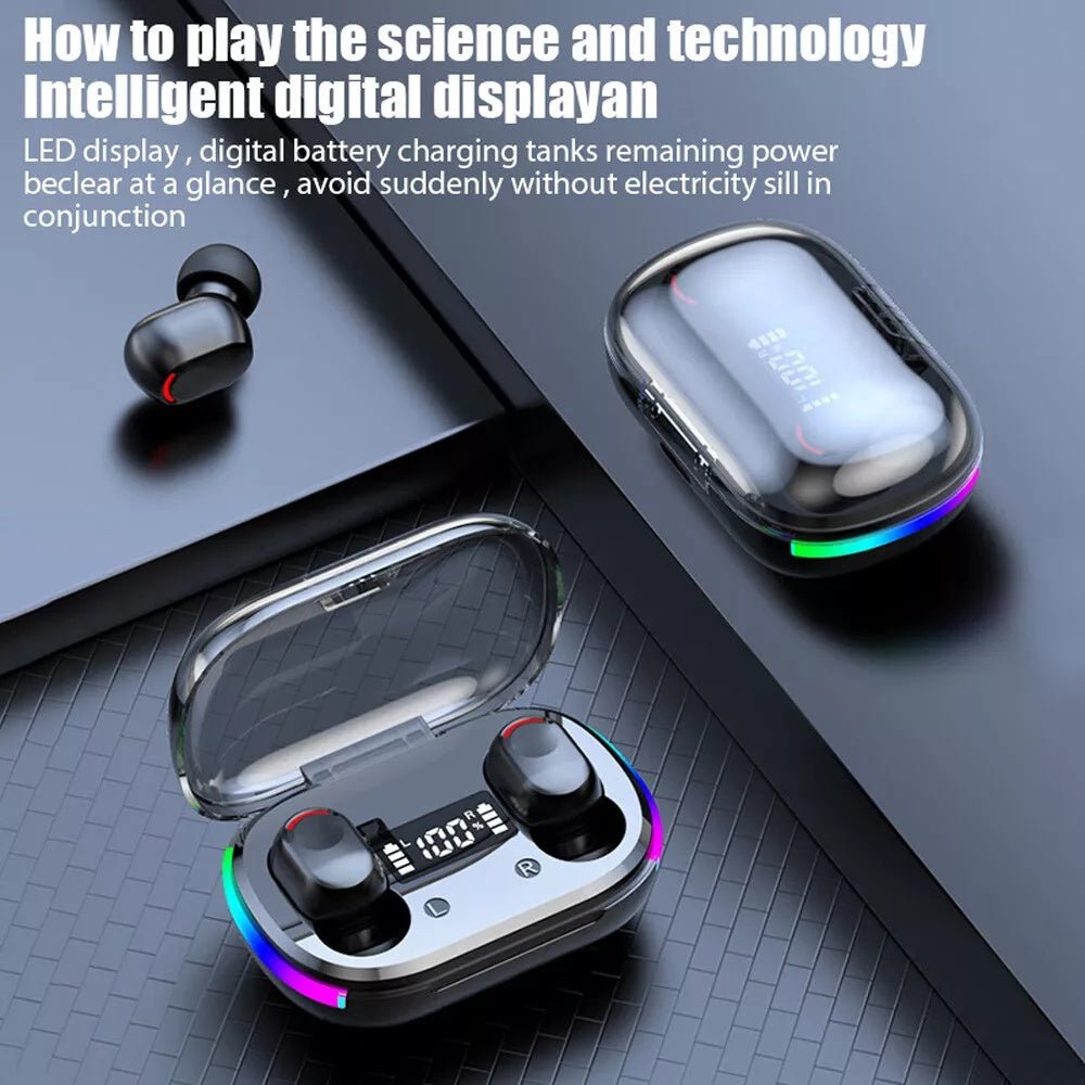 Mini Wireless Earbuds - Earbud Headphones With Digital Display Bluetooth Earbuds TWS 5.3 Wireless Headphones Earphone Waterproof For All Phones - Tech Cirqit